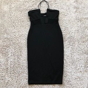 Misguided Black Midi Dress
